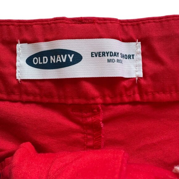 Old Navy Red Mid-Rise Twill Everyday Shorts - Size 4 - Picture 3 of 4